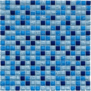 Blue Drops Стеклянная мозаика  Blue drops Bonaparte 300x300 мм