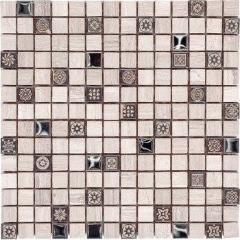 Milan-1 Мозаика из керамики и мрамора Bonaparte 305x305 мм