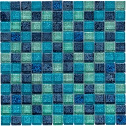 Satin Blue Стеклянная мозаика Bonaparte 300x300 мм
