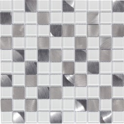 Titan Silver Мозаика из металла и стекла Bonaparte 318x318 мм