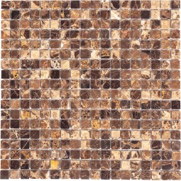 Emperador Dark Pol. 15-4 Мраморная  мозаика  Emperador Dark Pol. 15 Orro 305x305 мм