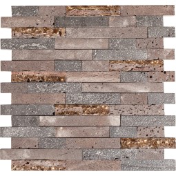 Lava Black Мозаика из вулканического туфа  Lava black Orro 300x300 мм