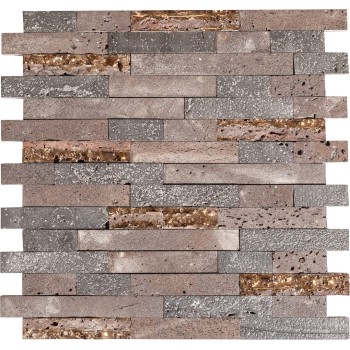 Lava Black Мозаика из вулканического туфа  Lava black Orro 300x300 мм