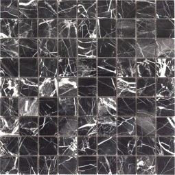 Nero Marquina Pol 30  Мраморная мозаика Orro 305x305 мм
