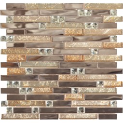 Smokey Beige Мозаика из фольгированного стекла и металла Orro 300x300 мм