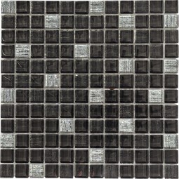Vesta Black Стеклянная мозаика Orro 300x300 мм