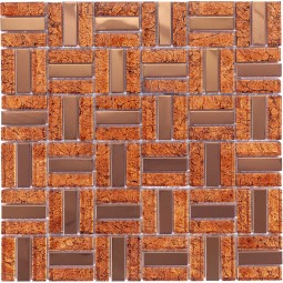 MS-619 Мозаика из металла и фольгированного стекла    300x300 мм NS 300x300 мм
