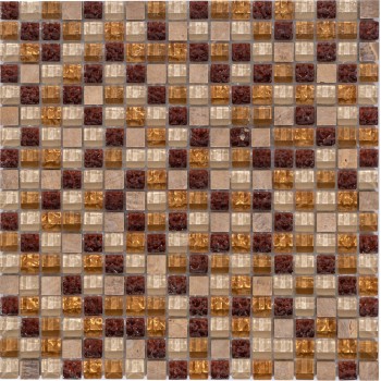 ASS020 Мозаика из камня и стекла Polimino 300x300 мм