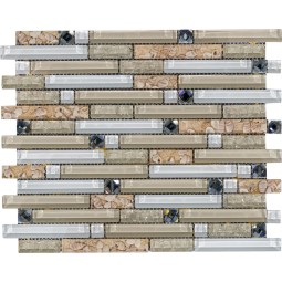 J01 Стеклянная мозаика со стразами Polimino 300x300 мм