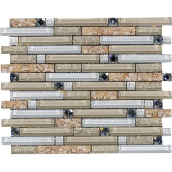 J01 Стеклянная мозаика со стразами Polimino 300x300 мм