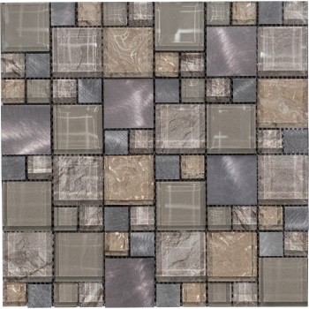 NV118 Мозаика из металла и стекла Polimino 300x300 мм