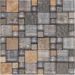 TN13 Мозаика из сланца и стекла Polimino 300x300 мм
