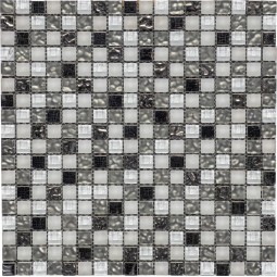 UM509 Стеклянная мозаика с элементами металла Polimino 300x300 мм