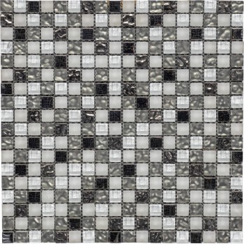 UM509 Стеклянная мозаика с элементами металла Polimino 300x300 мм