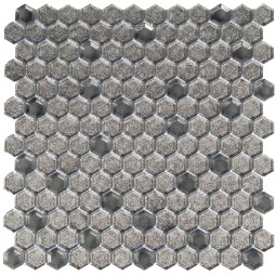 Aureo grani hexagon 13x23x6 Стеклянная мозаика  Aureo Grani hexagon Caramelle 300x300 мм