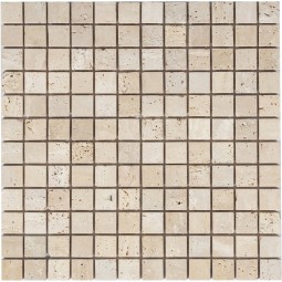 Travertino Beige MAT 23x23x7 Мозаика из травертина Caramelle 305x305 мм