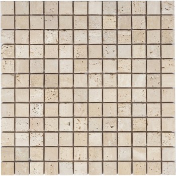 Travertino Beige MAT 23x23x7 Мозаика из травертина Caramelle 305x305 мм