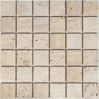 Travertino Beige MAT 48x48x7 Мозаика из травертина Caramelle 305x305 мм