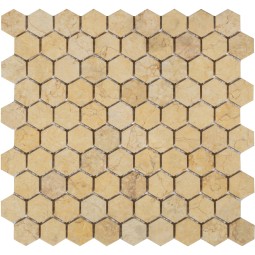 Botticino MAT hex 18x30x6 Мраморная мозаика  Botticino MAT 1 hex Caramelle 295x305 мм