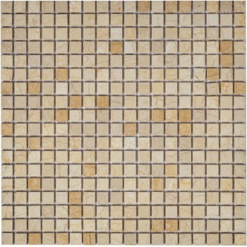 Botticino POL 15x15x4 Мраморная мозаика  Pietrine Caramelle 305x305 мм