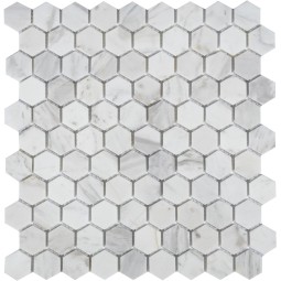 Dolomiti bianco MAT hex  18x30x6 Мраморная мозака Caramelle 295x305 мм