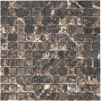 Emperador Dark MAT 23x23x4 Мраморная мозаика  Pietrine Caramelle 298x298 мм