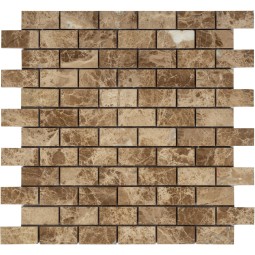 Emperador Light POL 23x48x7 Мраморная мозаика  Pietrine Caramelle 298x298 мм
