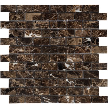 Emperador Dark POL 23x48x7 Мраморная мозаика  Pietrine Emperador dark POL 23x48x7 Caramelle 298x298 мм