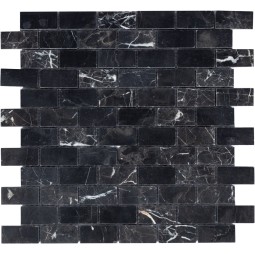 Nero oriente POL 23x48x7 Мраморная мозаика  Pietrine Nero 23x48x7 Caramelle 298x298 мм