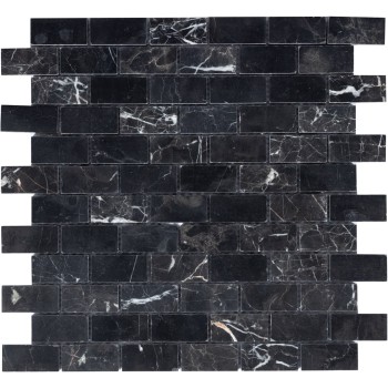 Nero oriente POL 23x48x7 Мраморная мозаика  Pietrine Nero 23x48x7 Caramelle 298x298 мм