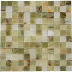 Onice Jade Verde POL 23x23x7 Мозаика из оникса  Pietrine Onice Jade Verde 23x23x7 Caramelle 298x298 мм