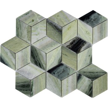 Onice Verde oliva POL  diamond 96x55x7 Мраморная мозаика Caramelle 289x259 мм