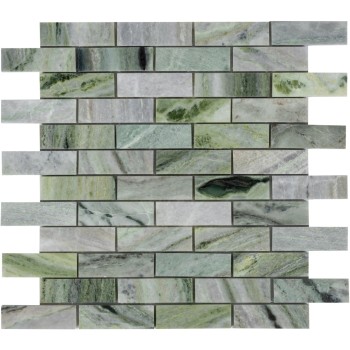 Onice Verde oliva POL 23x73x7 Мраморная мозаика Caramelle 289x289 мм