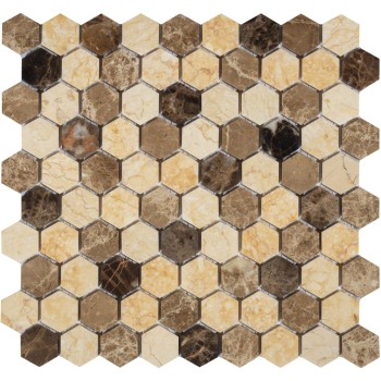 Pietra Mix 1 MAT hex 18x30x6 Мраморная мозаика  Mix 1 MAT hex Caramelle 295x305 мм