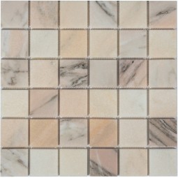 Rosa Salmone POL 48x48x7 Мраморная мозаика Caramelle 305x305 мм