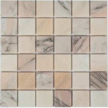 Rosa Salmone POL 48x48x7 Мраморная мозаика Caramelle 305x305 мм