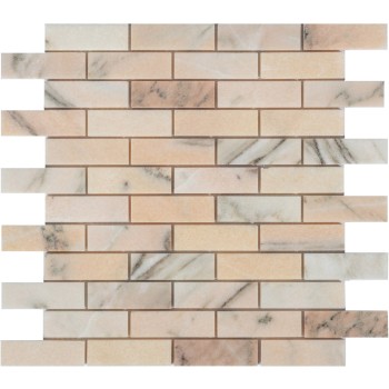 Rosa Salmone POL 23x73x7 Мраморная мозаика Caramelle 298x298 мм