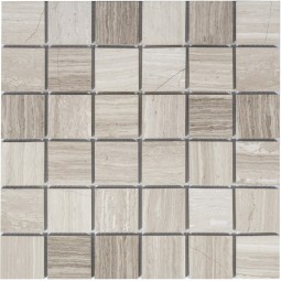 Travertino Silver POL 48x48x7 Мраморная мозаика Caramelle 305x305 мм