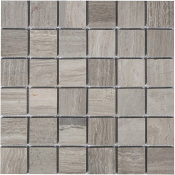 Travertino Silver MAT 48x48x7 Мраморная мозаика Caramelle 305x305 мм
