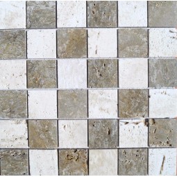 ШМбТк-сб-48 Мозаика из травертина Geomosaic 300x300 мм