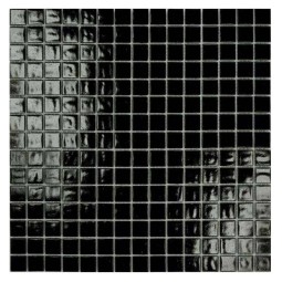 C39 чёрная Стеклянная мозаика Философия мозаики 327x327 мм