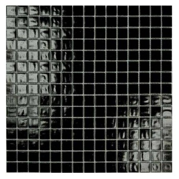 C39 чёрная Стеклянная мозаика Философия мозаики 327x327 мм