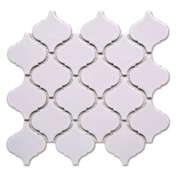 Porcelain Arabesko Glossy White 74 Керамическая мозаика Философия мозаики 246x280 мм