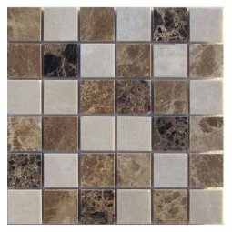 Mix Emperador 48-8P Мраморная мозаика Философия мозаики 305x305 мм