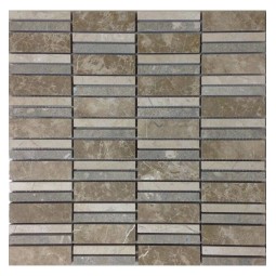 Stripes Beige (Турция) Мраморная мозаика Философия мозаики 305x305 мм