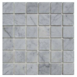 Bianco Carrara 48-6P Мраморная мозаика Философия мозаики 305x305 мм
