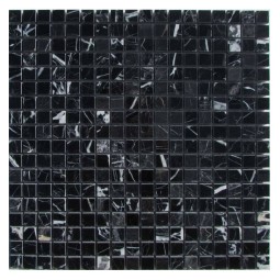 M081-15-8P Nero Marquina Мраморная мозаика Философия мозаики 305x305 мм