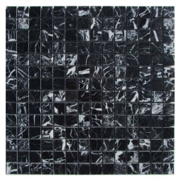 M081-20-8P Nero Marquina Мраморная мозаика Философия мозаики 305x305 мм