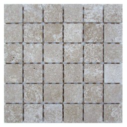 Travertine Latte 48-7T Мозаика из травертина Философия мозаики 305x305 мм