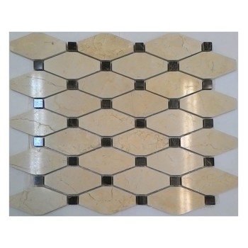 Diamond 002 Мраморная мозаика Философия мозаики 340x295 мм